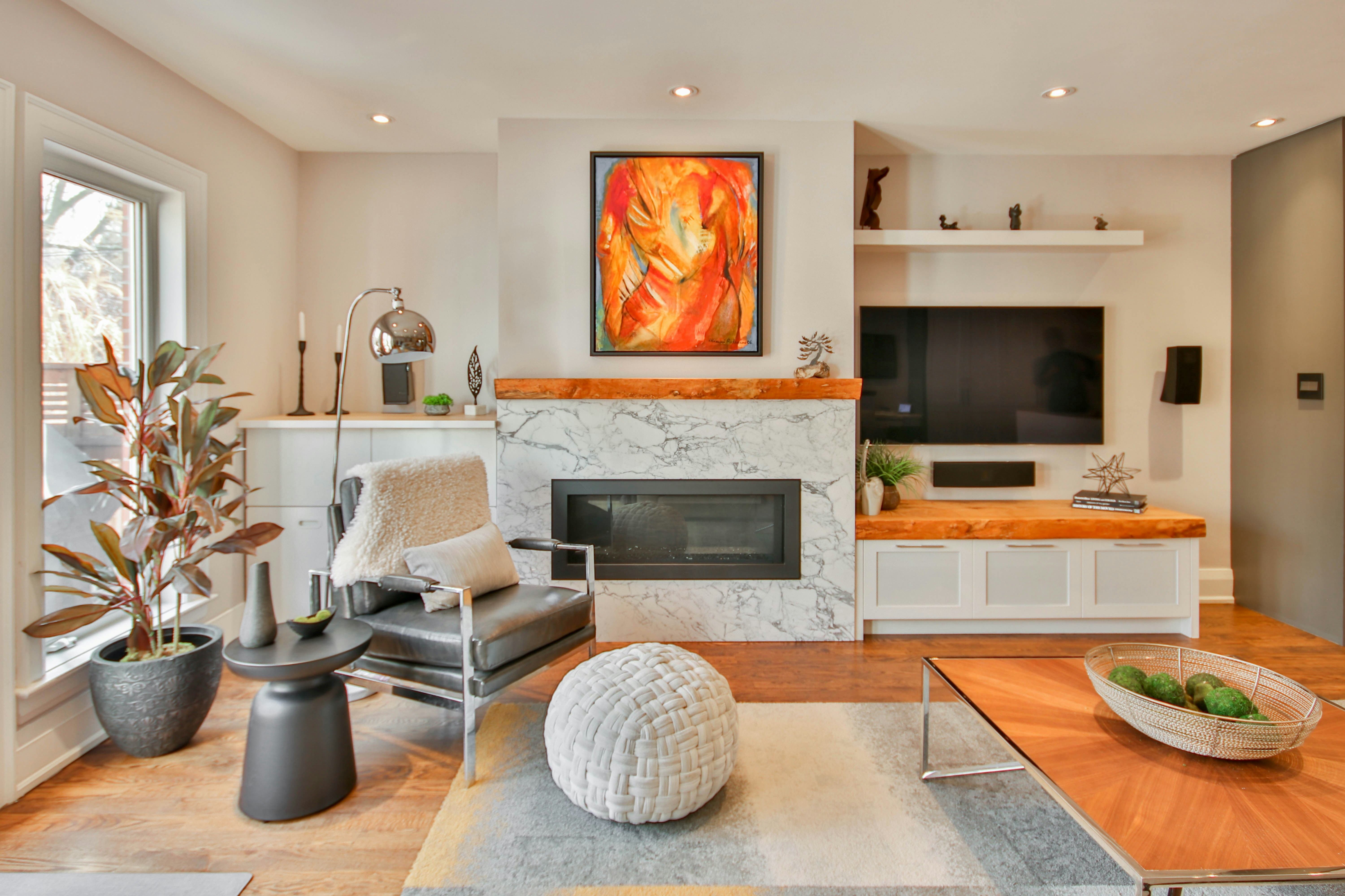 modern looking renovated house living room